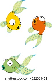 little vector fish swimming
