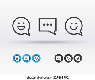 Little vector icon set for messenger. Message application icon.