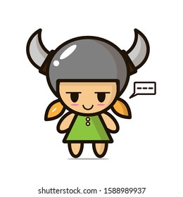 little Vikings smiling vector design