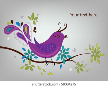 Little violet bird