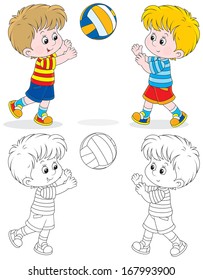 Little volleyball players