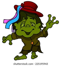 Little Water Goblin - Colored Cartoon Illustration, Vector