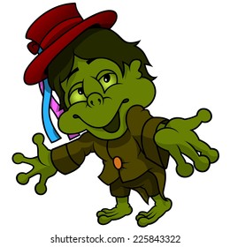 Little Water Goblin - Colored Cartoon Illustration, Vector