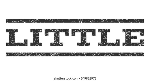 Little watermark stamp. Text caption between horizontal parallel lines with grunge design style. Rubber seal gray stamp with dirty texture. Vector ink imprint on a white background.