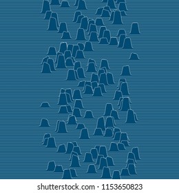 A little waves moving through the line space. Abstract vector background.
