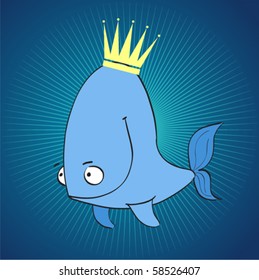 little whale with crown