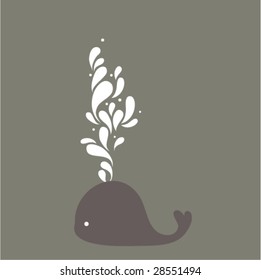Little whale with splash
