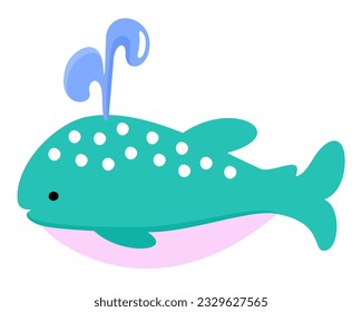 Little whale. Vector cute isolated illustration.