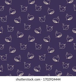 Pequeñas ballenas, patrón vectorial transparente