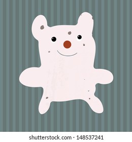 Little white bear. Vector art