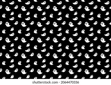 little white ghost seamless pattern vectors isolated on dark background ep58