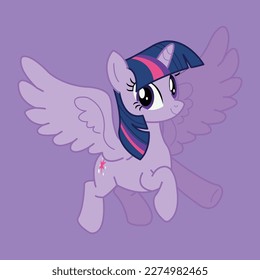 Little winged pony and unicorn
