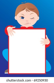 little wink boy with blank