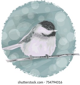 Little Winter Bird - Vector illustration