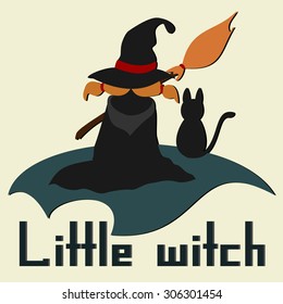 Little witch and black cat