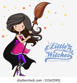 Little Witch. Halloween Witch.