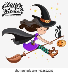 Little Witch. Halloween Witch. Halloween collection.