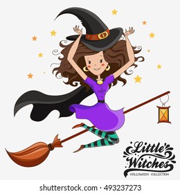 Little Witch. Halloween Witch. Halloween collection.