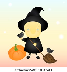 Little witch and her crows