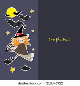 Little witch on a broom