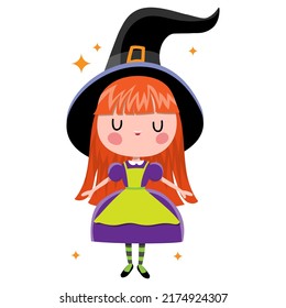 
little witch on the white background