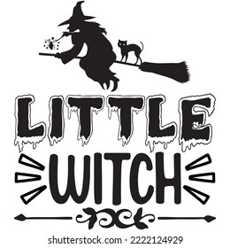 Little Witch T-shirt Design Vector File.