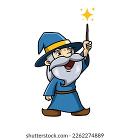 Little Wizard cartoon vector Illustration