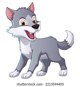 Little Wolf Cartoon Animal Illustration