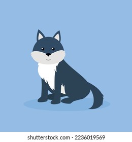 Little Wolf sits - vector illustration