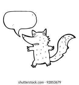 little wolf with speech bubble