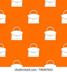 Little woman bag pattern repeat seamless in orange color for any design. Vector geometric illustration