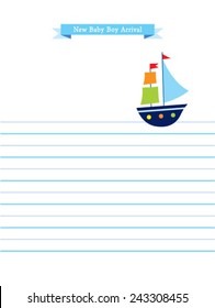 little yacht baby boy arrival card