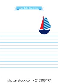 little yacht baby boy arrival card