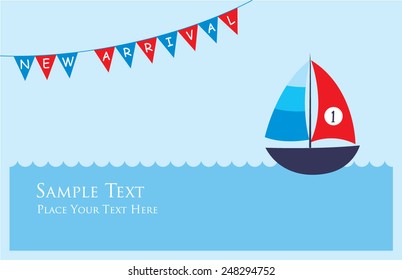 little yacht baby boy new arrival card