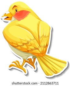 Little yellow bird animal cartoon sticker illustration