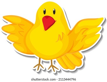 Little yellow bird animal cartoon sticker illustration