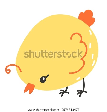 Little Yellow Chick Pecking Feed