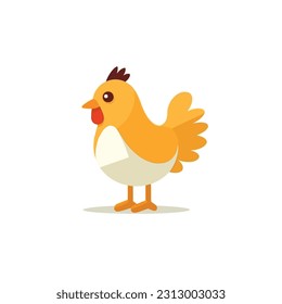 Little yellow chicken vector illustration isolated