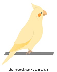 A little yellow cockatiel, Yellow cockatiel vector illustration