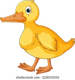 Little yellow duck cartoon character illustration