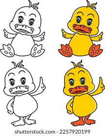 little yellow duck cartoon character