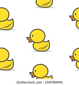 little  yellow Duck seamless pattern