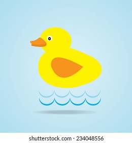 Little yellow duck , vector EPS 10.
