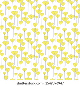 Little yellow flowers background.Vector illustration