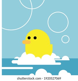かわいい赤ちゃんアヒルがお風呂に入る のイラスト素材 Shutterstock