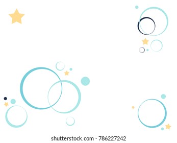 little yellow stars and circular blue bubbles. background and copy space design. vector illustration.