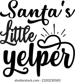 Santa’s little yelper svg, Dog Christmas svg design, pet Christmas svg file