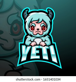 Little yeti esport mascot logo design