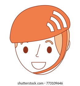 little young boy wearing sport helmet