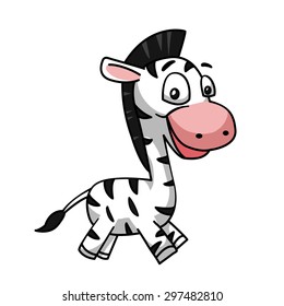 Little zebra, art and vector illustration.